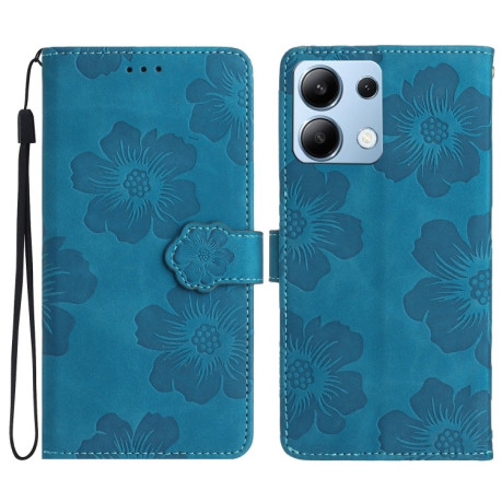 Чохол-книжка Flower Embossing Pattern для Xiaomi Redmi Note 14 4G - синій