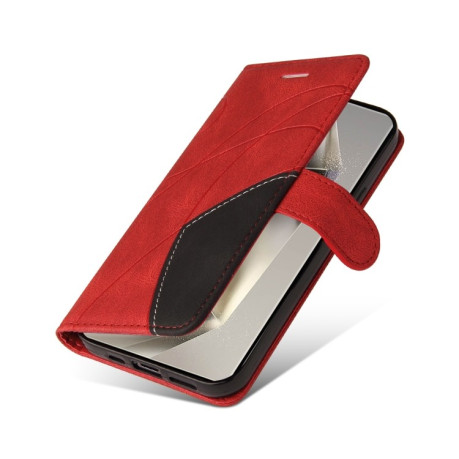 Чехол-книжка CaseNeo Splicing Dual Magnetic Buckle Leather для Samsung Galaxy S25 Ultra 5G - красный