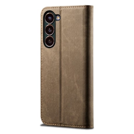 Чохол книжка Denim Texture Casual Style на Samsung Galaxy S23+Plus 5G - хакі