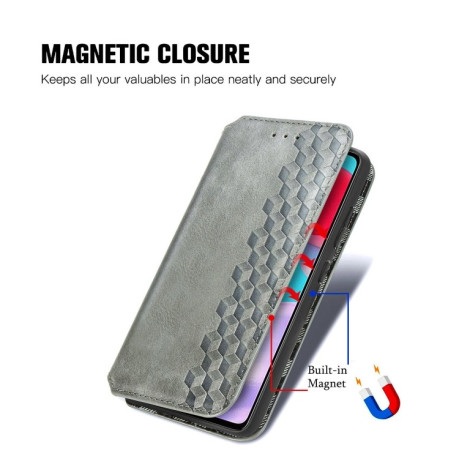 Чехол-книжка Cubic Grid на Samsung Galaxy A52/A52s - серый
