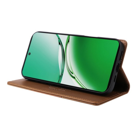 Чохол-книжка GQUTROBE G01 RFID Anti-theft Leather для OPPO Reno12 F/12FS - коричневий