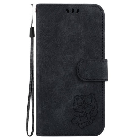 Чехол-книжка Little Tiger Embossed Leather на Realme 12 5G - черный