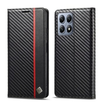 Чехол-книжка LCIMEEKE Carbon Fiber для Xiaomi 14T - Black