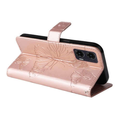 Чехол-книжка Embossed Butterfly для Motorola Moto G35 - золото
