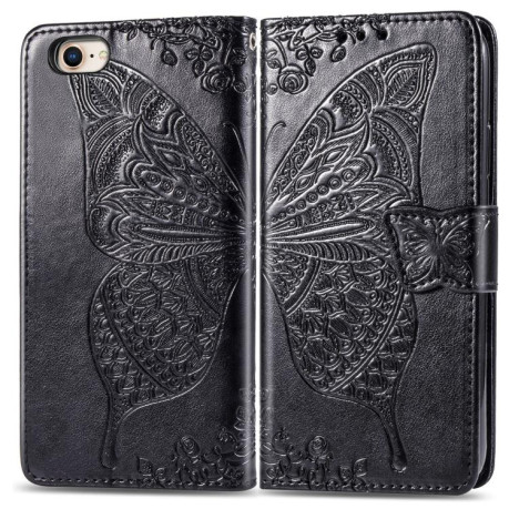Чехол-книжка Butterfly Love Flower Embossed для iPhone 16e - черный
