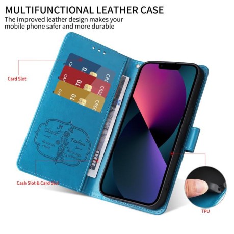 Чохол-книжка Embossed Butterfly для OnePlus 13R/Ace 5/Ace 5 Pro - синій