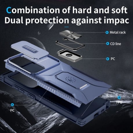 Протиударний чохол Sliding Camshield для Samsung Galaxy S24 Ultra 5G - синій