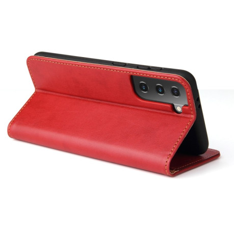 Кожаный чехол-книжка Fierre Shann Genuine leather на Samsung Galaxy S21Plus - красный