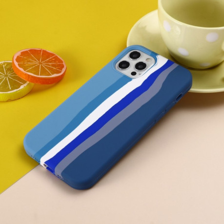 Силиконовый чехол Rainbow Liquid Silicone для  iPhone 15 Pro-синий