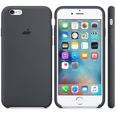 Силиконовый чехол Silicone Case на iPhone 6 Plus/6S Plus - темно-серый