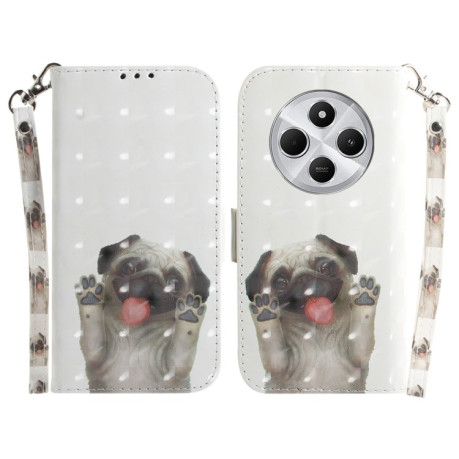 Чехол-книжка 3D Painting для Xiaomi Redmi 14C 4G/Poco C75/Redmi A4 5G - Pug