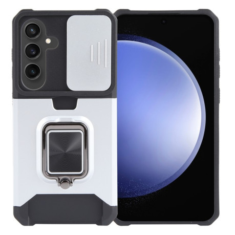 Противоударный чехол Armor Camera Shield для Samsung Galaxy S24 5G - серебристый