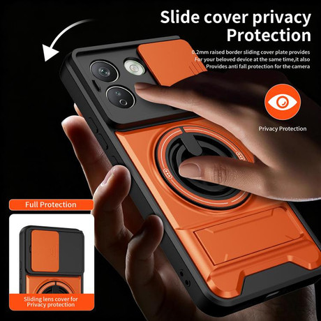 Противоударный чехол Lens Sliding Window Multifunctional Magnetic Shockproof со шторкой камеры на Xiaomi Redmi Note 17 Pro Max 5G Global — чёрный