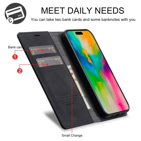 Чохол-книжка LCIMEEKE Strong для iPhone 16 Plus - чорний
