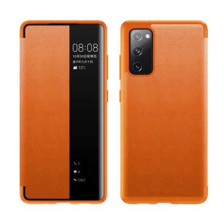 Чохол-книжка Side Window View Samsung Galaxy A02s - помаранчевий