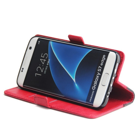 Чохол - книжка Retro Texture Samsung Galaxy S7 Edge - червоний