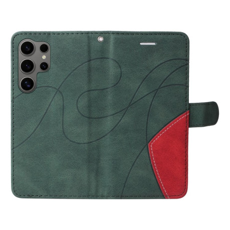 Чехол-книжка CaseNeo Splicing Dual Magnetic Buckle Leather для Samsung Galaxy S25 Ultra 5G - зеленый