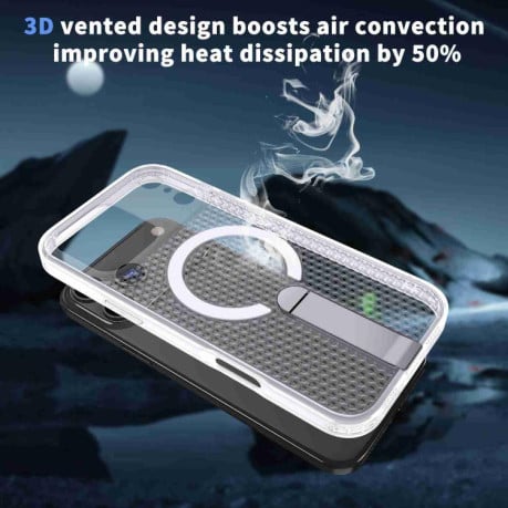 Чохол kalebol Honeycomb Cooling з MagSafe та підставкою на iPhone 17 Pro - прозорий