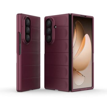 Силиконовый чехол Magic Flannel для Samsung Galaxy Fold 7 5G - винно-красный