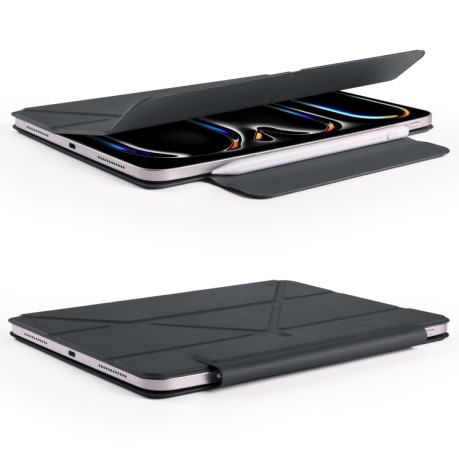Чехол-книжка Fixed Buckle Magnetic Demation Leather для iPad Pro 13 2024 - черный