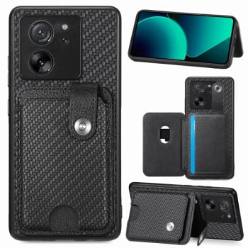 Протиударний чохол Card Wallet Kickstand Back для Xiaomi 13T / 13T Pro - чорний