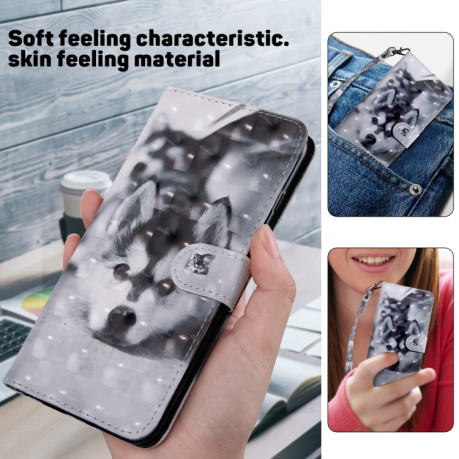 Чехол-книжка 3D Painting для iPhone 16 Pro Max - Husky