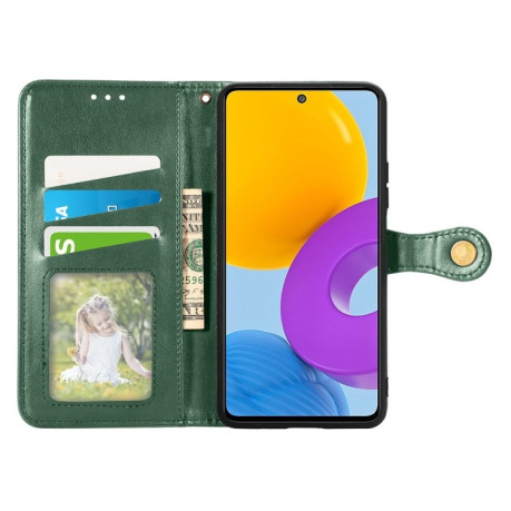 Чехол-книжка Retro Solid Color на Samsung Galaxy M52 5G - зеленый