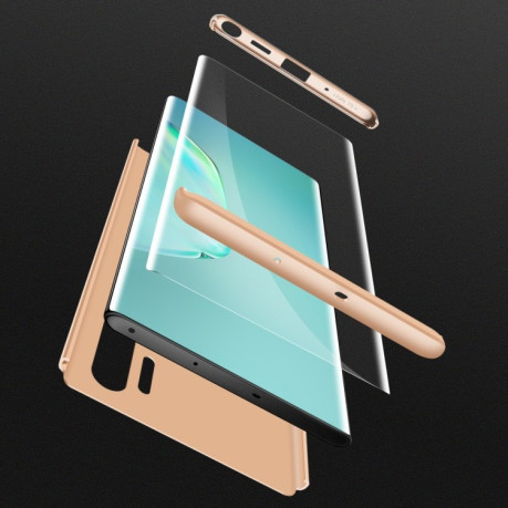 Протиударний чохол GKK Three Stage Splicing Full Coverage на Samsung Galaxy Note10+Plus - золотий