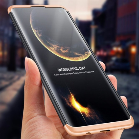 Протиударний чохол GKK Three Stage Splicing Full Coverage на Samsung Galaxy S10 E-чорно-золотий