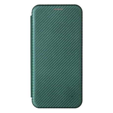 Чехол-книжка Carbon Fiber Texture на Xiaomi Redmi 10 - зеленый