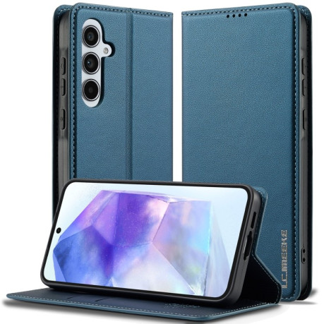 Чехол-книжка LC.IMEEKE L1 Series Frosted Fine Texture для Samsung Galaxy S25+ 5G - синий