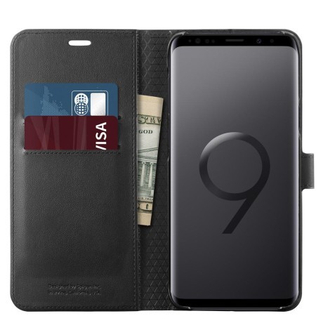 Оригинальный чехол Spigen Wallet S Galaxy S9+ Plus Black