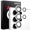 Защитное стекло NORTHJO Glitter Camera Lens Protector Tempered Glass Metal Ring на Samsung Galaxy S25 Ultra 5G - серебристое