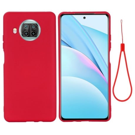 Силиконовый чехол Solid Color Liquid Silicone на Xiaomi Mi 10T Lite - красный