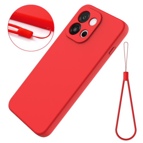 Силиконовый чехол Solid Color Liquid Silicone на OnePlus 13T - красный