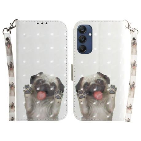 Чехол-книжка Crystal 3D Shockproof Protective Leather для Samsung Galaxy M35 - Pug