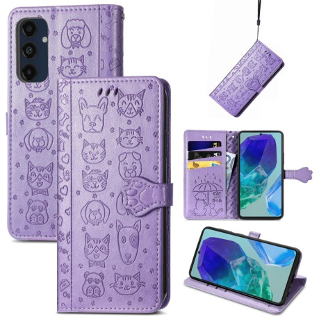 Чехол-книжка Cat and Dog для Samsung Galaxy A16 - фиолетовый