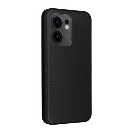Чехол-книжка Carbon Fiber Texture на OPPO Reno13 F/Reno13 FS - черный