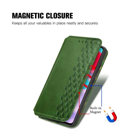 Чехол-книжка Cubic Grid на Samsung Galaxy A52/A52s - зеленый