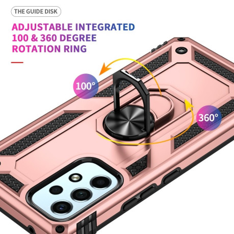 Противоударный чехол-подставка 360 Degree Rotating Holder на Samsung Galaxy A53 5G - розовое золото