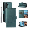 Чехол-книжка PU Genuine Leather Texture Embossed Line для Samsung Galaxy M55 - зеленый