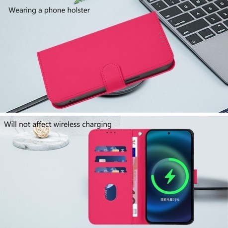 Чехол-книжка Skin Feel Solid Color Leather для Infinix Zero 30 4G - пурпурно-красный