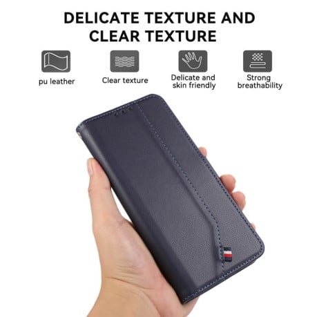 Чохол-книжка ABEEL з фактурою Delicate захистом від сканування RFID на Samsung Galaxy S25 FE 5G - синій