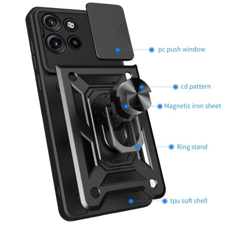 Противоударный чехол Camera Sliding для Motorola Edge 50 Neo - синий
