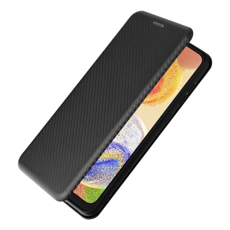 Чохол-книжка Carbon Fiber Texture на Samsung Galaxy A04 4G - чорний