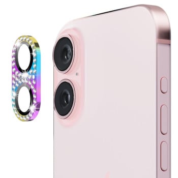 Захисне скло на камеру ENKAY Hat-Prince Blink Diamond Camera Lens Aluminium Alloy для iPhone 16 / 16 Plus - різнокольорове