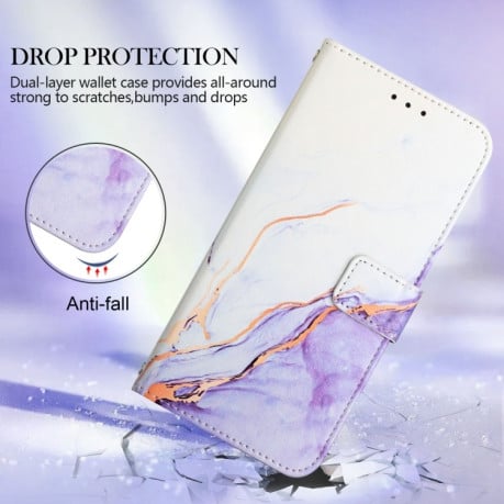 Чохол-книжка Painted Marble Pattern для OPPO Reno7 5G Global/ Find X5 Lite/OnePlus Nord CE2 5G - фіолетовий