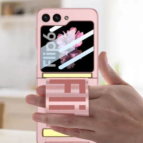 Противоударный чехол GKK Wristband для Samsung Galaxy  Flip 6 5G - розовый