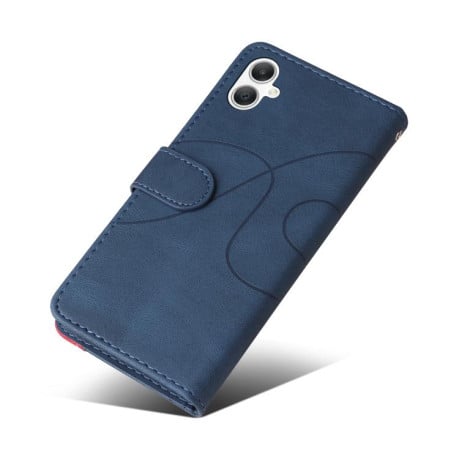 Чохол-книжка Dual-color Splicing Flip Leather на Samsung Galaxy A07 5G - синій