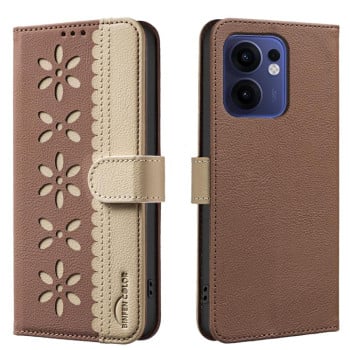 Противоударный чехол Shield Frame Holder MagSafe для OPPO Reno13 F 5G - коричневый